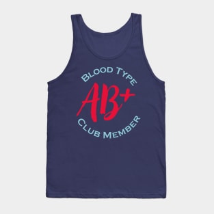 Blood type AB Plus club member - Red letters Tank Top